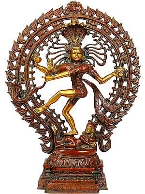 22" Nataraja Brass Statue - Representation of Lord Shiva in his Cosmic Dance form | Handmade