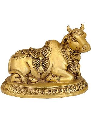 6" Nandi - The Vehicle of Shiva In Brass | Handmade | Made In India