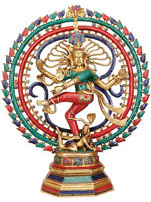 30" Large Size Nataraja (Inlay Statue) In Brass | Handmade | Made In India
