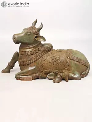 Large Size Nandi Brass Statue, Lord Shiva’s Mount | Handmade | Made in India
