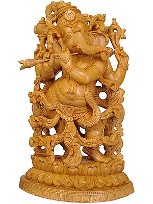 Lord Ganesha Playing Flute