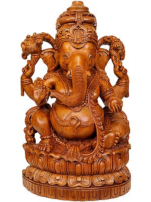 Lord Ganesha Seated on Lotus