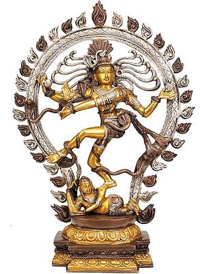 21" Shiva as Nataraja Brass Sculpture | Handmade | Made in India