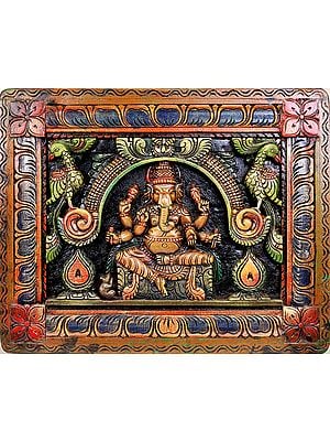 Lord Ganesha (Wall Hanging Carved in Relief)