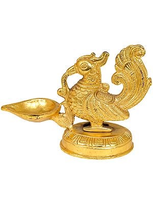 Peacock Wick Puja Lamp