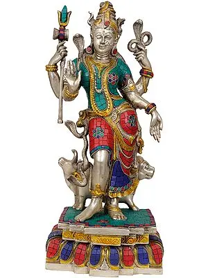 17" Ardhanarishvara In Brass | Handmade | Made In India