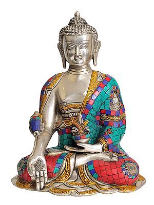 12" Tibetan Buddhist Deity- The Medicine Buddha (Bhaishajyaguru) In Brass | Handmade | Made In India