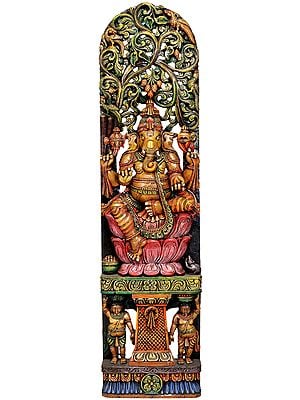 Lord Ganesha with Floral Aureole