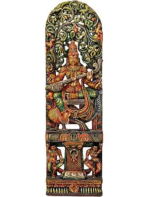 Goddess Saraswati with Floral Aureole