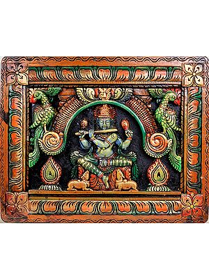Lord Krishna (Wall Hanging Carved in Relief)