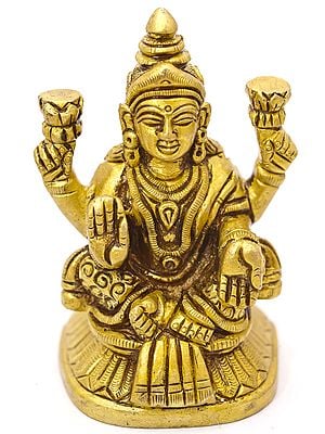 3" Lakshmi Ji Brass Idol | Handmade Brass Statue | Made in India