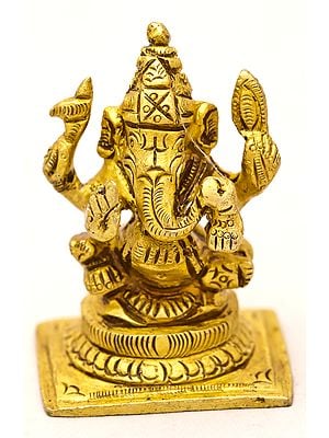 2" The Benevolent God Ganesha In Brass | Handmade | Made In India