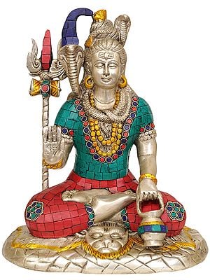 10" Lord Shiva Seated on Lion Skin In Brass | Handmade | Made In India