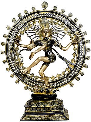 28" Large Size Triple Hued Nataraja In Brass | Handmade | Made In India