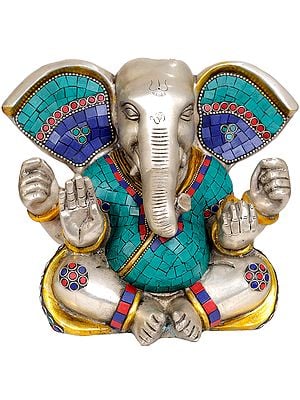 9" Brass Lord Ganesha Statue with Large Ears | Handmade | Made in India