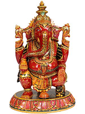 Lord Ganesha Seated on Rat
