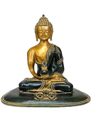 11" Lord Buddha with Dorje In Brass | Handmade | Made In India