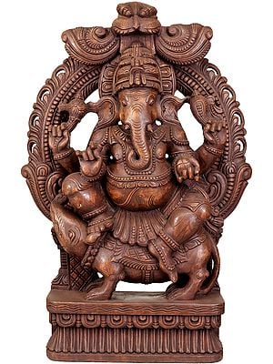 Lord Ganesha Seated on Rat