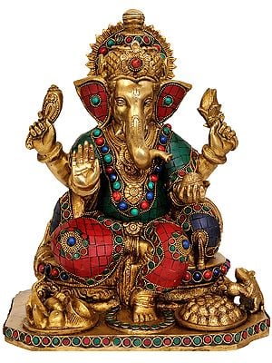 12" Bhagawan Ganesha Brass Statue | Handmade | Made in India