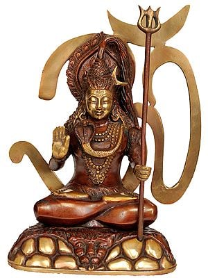 12" Bhagawan Shiva with Om In Brass | Handmade | Made In India