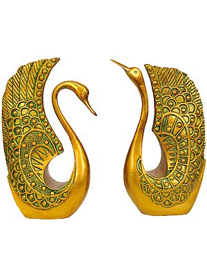 10" Pair of Ducks In Brass | Handmade | Made In India