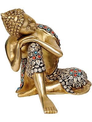 7" Thinking Buddha In Brass | Handmade | Made In India