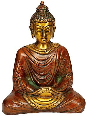 7" Brass Buddha Statue in Dhyana Mudra | Handmade | Made in India