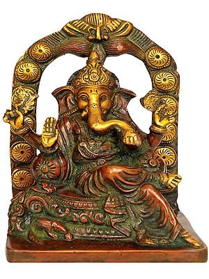 6" Temple Ganesha In Brass | Handmade | Made In India