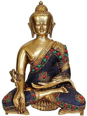 11" Tibetan Buddhist God Medicine Buddha In Brass | Handmade | Made In India