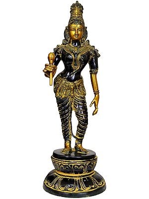 20" Goddess Parvati In Brass | Handmade | Made In India