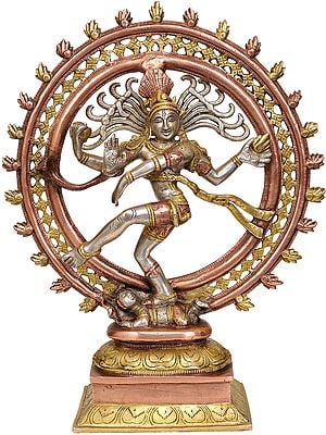 14" Nataraja Brass Sculpture | Handmade | Made in India