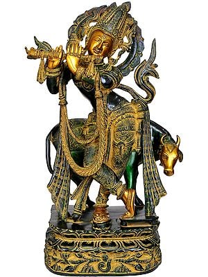 22" Gopala Krishna In Brass | Handmade | Made In India