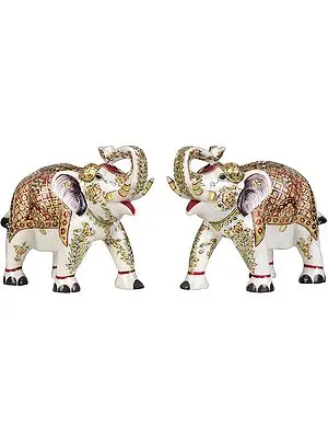 Decorated Royal Elephants Pair
