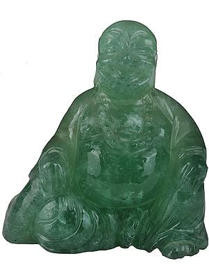 Laughing Buddha (Carved in Green Fluorite)