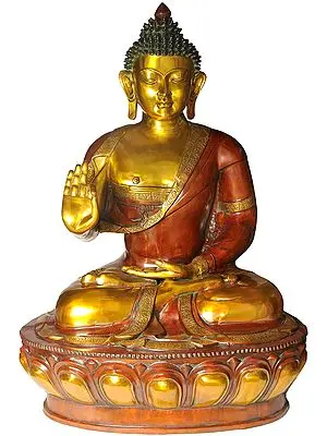 46" Large Size Lord Buddha in Vitarka Mudra In Brass | Handmade | Made In India