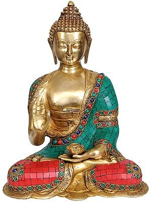 14" Lord Buddha in Vitarka Mudra In Brass | Handmade | Made In India
