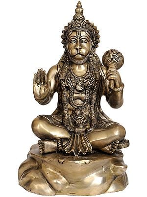 20" Lord Hanuman In Brass | Handmade | Made In India