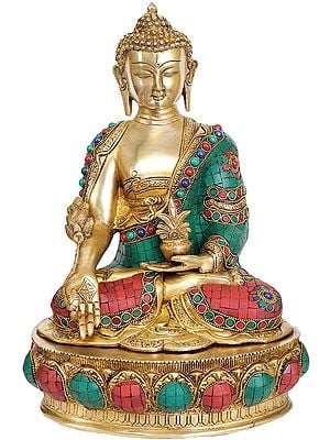 14" (Tibetan Buddhist Deity) Medicine Buddha In Brass | Handmade | Made In India