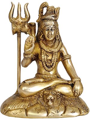 6"Lord Shiva In Brass | Handmade | Made In India