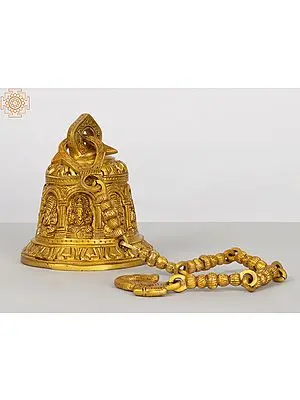 6" Ashta-Vinayaka Temple Hanging Bell In Brass | Handmade | Made In India