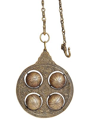 14" Four Globes In Brass | Handmade | Made In India