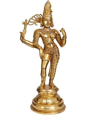 19" Ardhanarishvara In Brass | Handmade | Made In India
