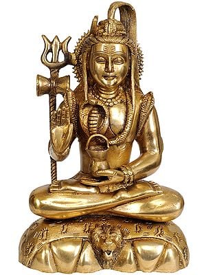 9" Lord Shiva In Brass | Handmade | Made In India