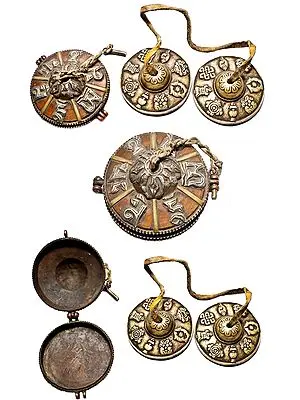 Tibetan Buddhist Om Mani Padme Hum Cymbals with Box