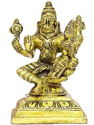 4" Lord Narasimha with His Shakti In Brass | Handmade | Made In India