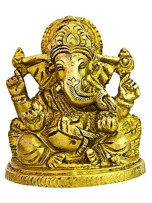3" Ganapati Ji In Brass | Handmade | Made In India