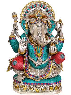 19" Lord Ganesha In Brass | Handmade | Made In India