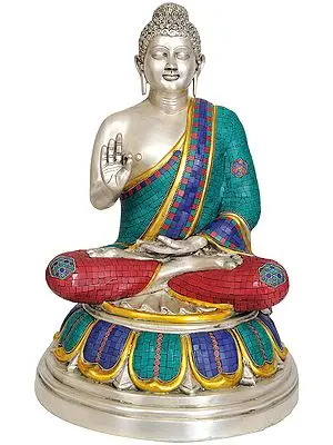 22" Large Size Tibetan Buddhist Buddha in Vitarka Mudra In Brass | Handmade | Made In India
