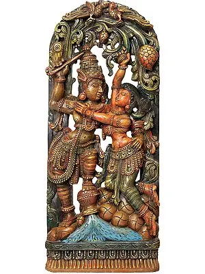 Radha Sports with Krishna as He Overturns Her Pitcher of Milk