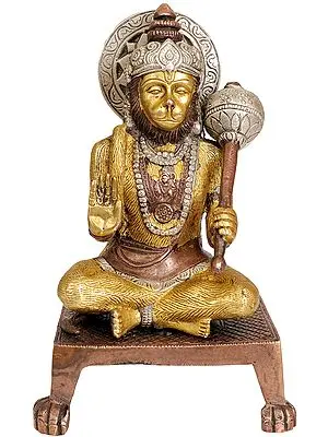 Blessing Hanuman Ji on Chowki with Legs Ending in Claws